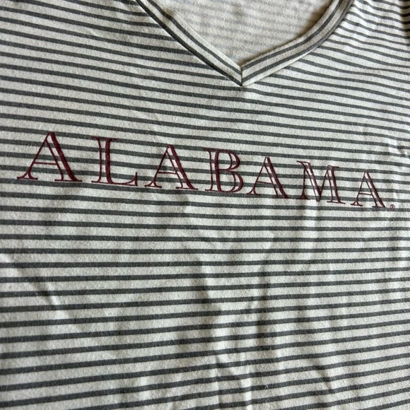 Alabama Striped V-Neck Tee – Soft & Oversized Fan Favorite – Size S - Picture 3 of 7